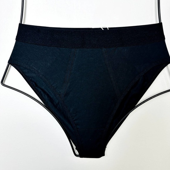 Everlane NWT The Cotton Boy Brief Cheeky High Waisted Panty Black Size Small - Picture 2 of 5